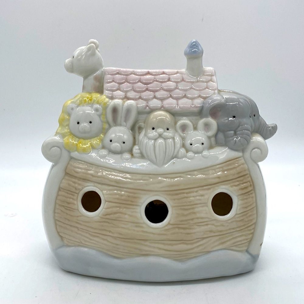 Vintage Enesco 1989 Noah’s Ark “Talk To The Animals” Ceramic Music Box